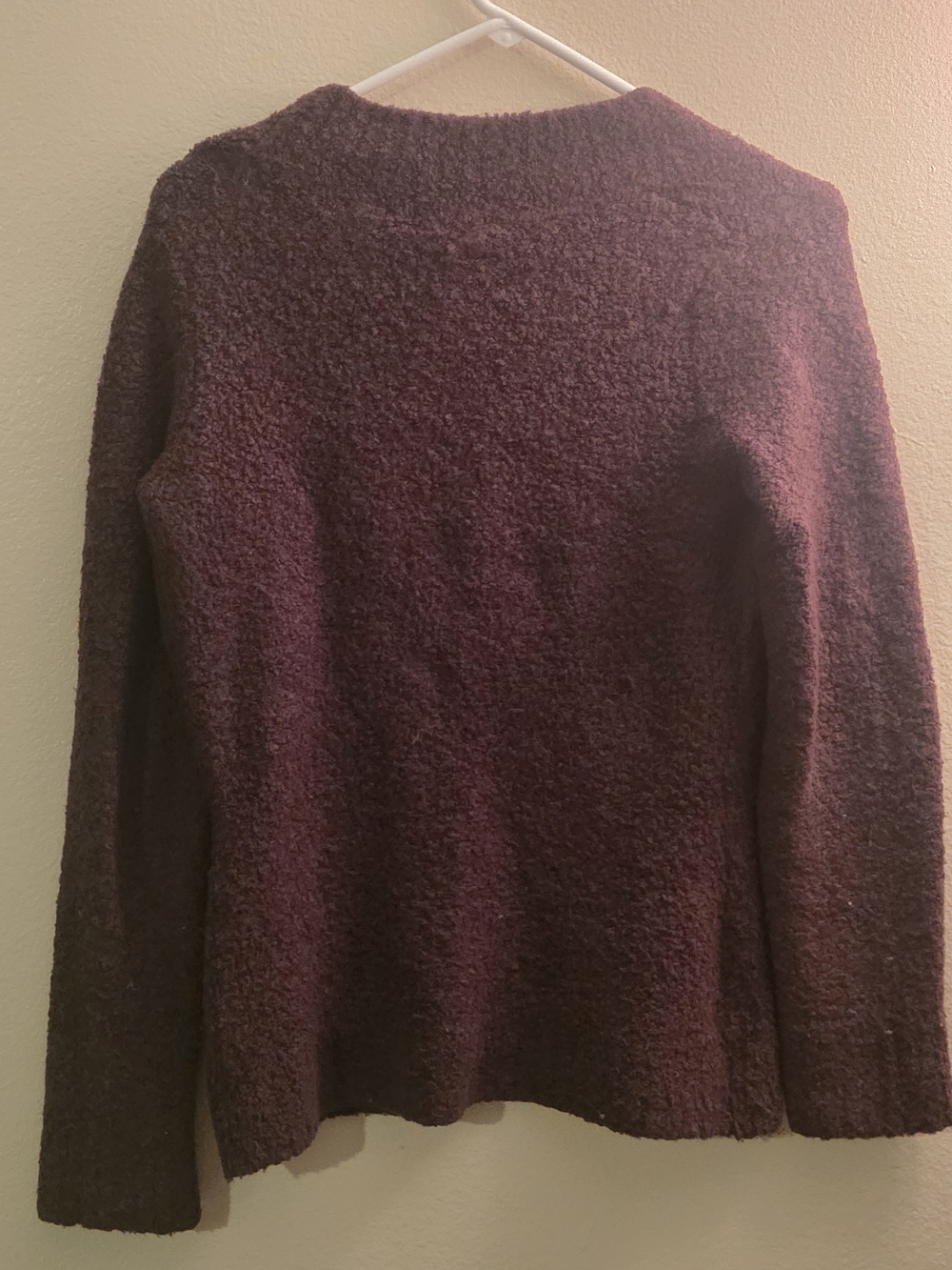 Moda International Women's Plum V-Neck Textured Sweater - Picture 2 of 3